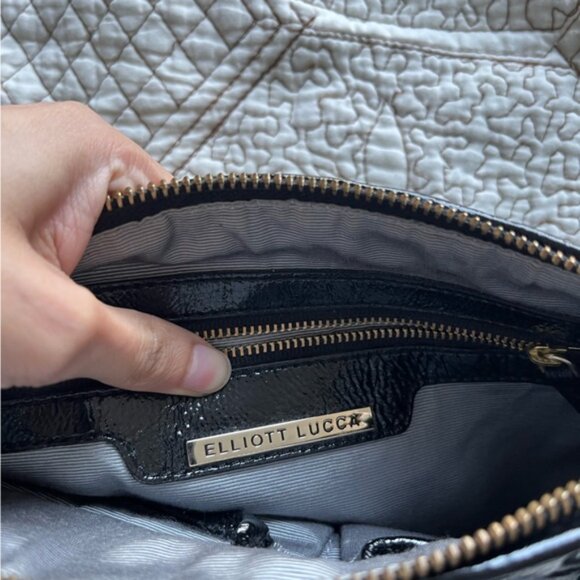 Elliott LUCCA Black Cow-Leather Braided Small Shoulder Bag - Picture 7 of 10